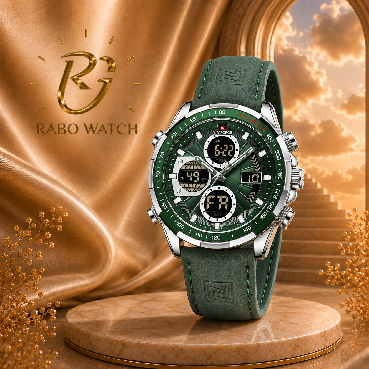 ساعت مچی مردانه نیوی فورس 9197 - NAVIFORCE NF9197 L S/GN/GN