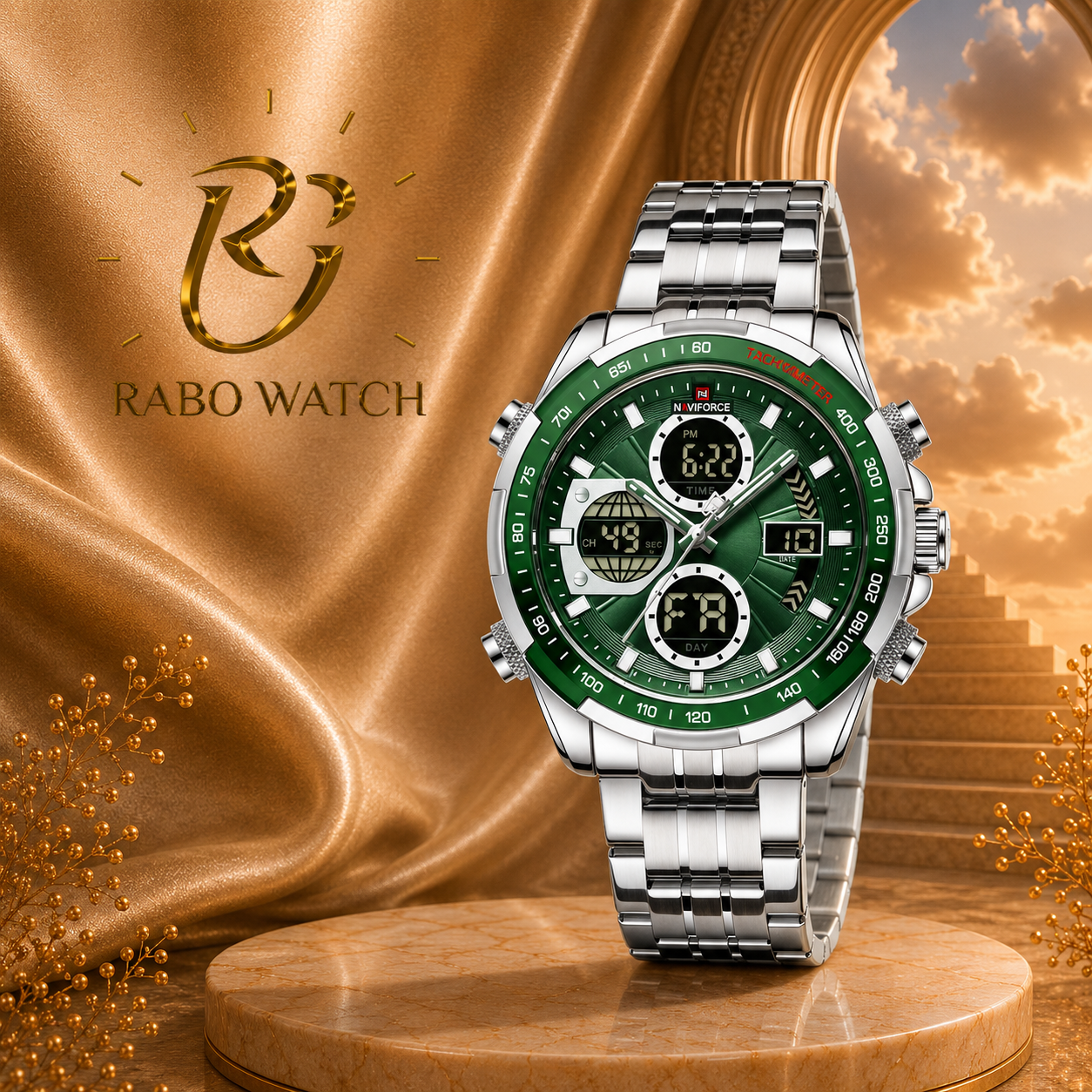 ساعت مچی مردانه نیوی فورس9197 - NAVIFORCE NF9197 S S/S/GN