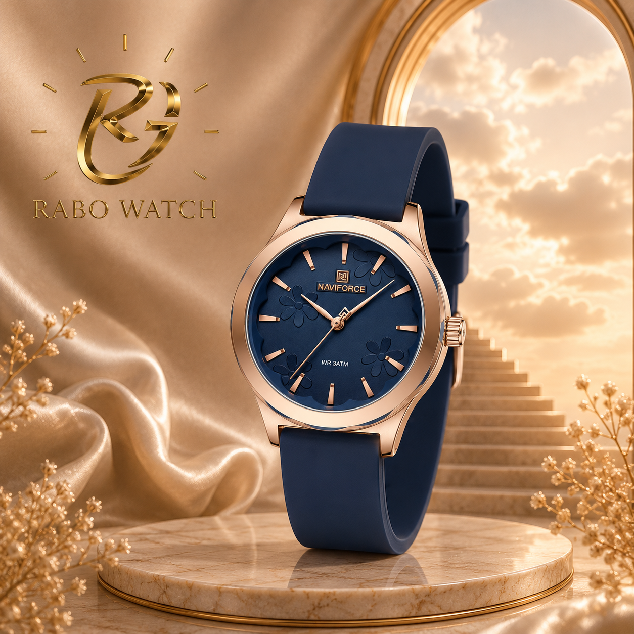 ساعت مچی زنانه نیوی فورس 5051 - NAVIFORCE NF5051 RG/BE