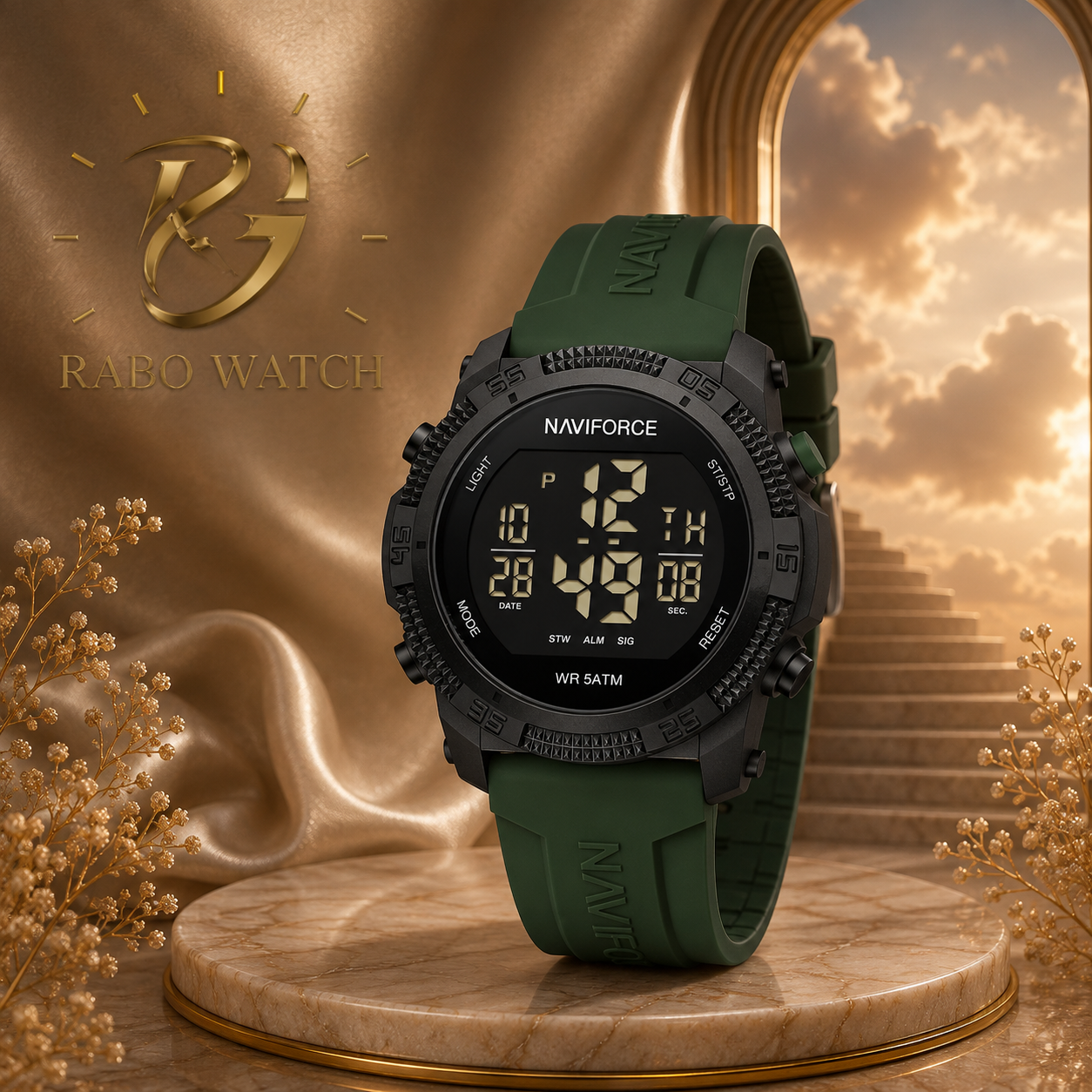 ساعت مچی مردانه نیوی فورس 7104 - NAVIFORCE NF7104 B/GN